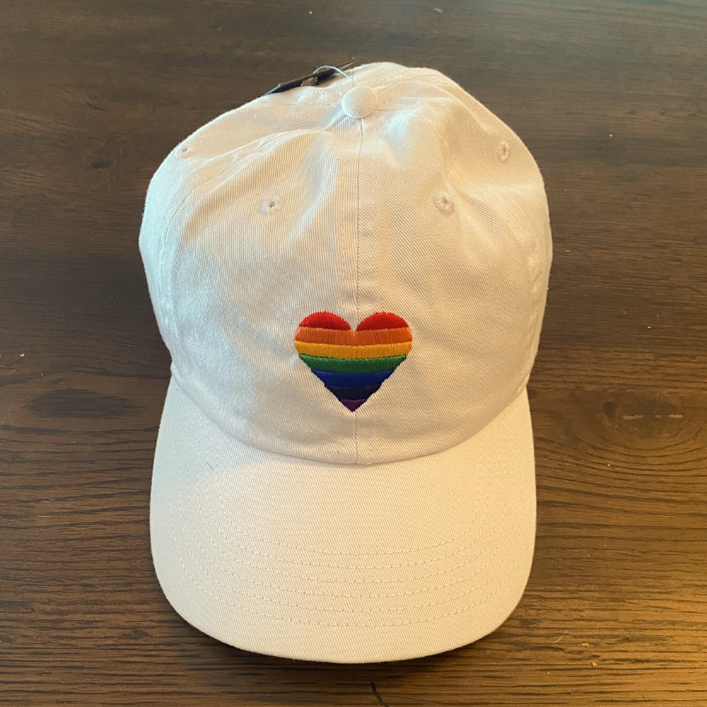 Rainbow heart ball cap